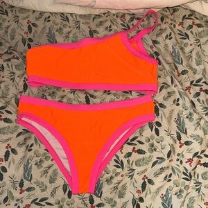 SHEIN Orange and Pink Bikini